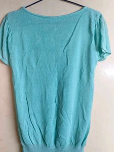 Mint Green Polka Dot Top - Size Medium