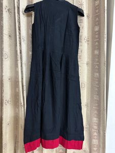 Elegant Black &amp; Red A-Line Kurti
