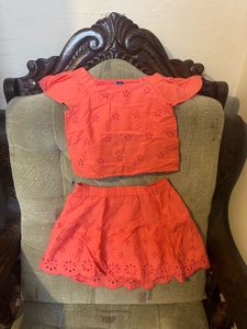 GAP Coral Eyelet Top & Skirt Set