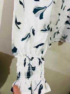 Floral Print Mock Neck Blouse