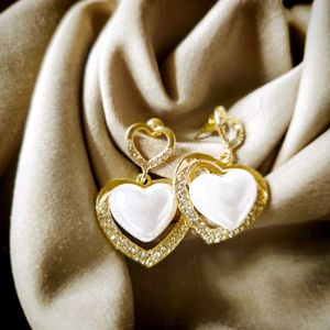Korean Contemporary Heart Drop Earrings