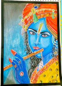 Krishna Pastel Drawing