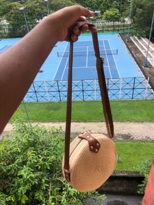 Round Straw Crossbody Bag