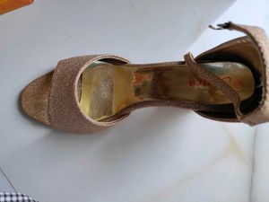 Rose Gold Shimmer Block Heels