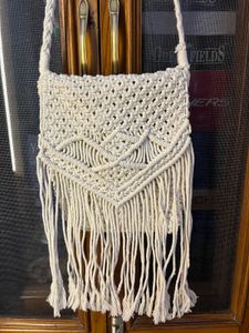 Macrame Fringe Crossbody Bag