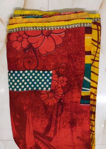 😍Pretty Synthetic Red Saree😍