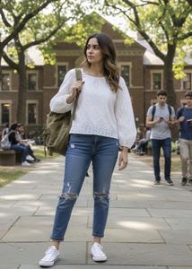 White Eyelet Puff Sleeve Top