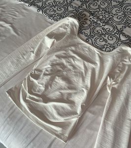 Elegant White Ribbon Long Sleeve Top
