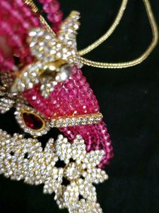 Only Cash Elegant Ruby &amp; Diamond Necklace Set