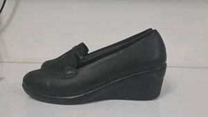 Black Wedge Loafers