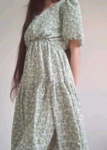 Floral Puff Sleeve Maxi Dress