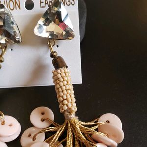 Beige Elegant Earring