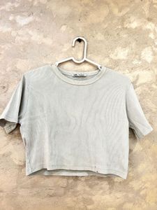 Greyish Casual Crop Top
