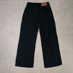 Ripped Wide Leg Black Jeans