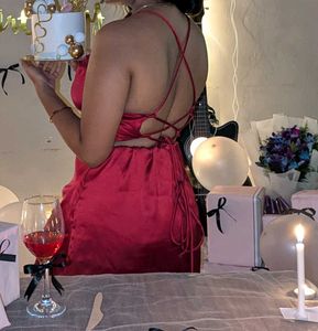 Red Mini backless Dress