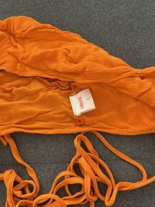 Urbanic Orange Tie around crop top