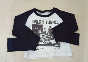 Black &amp; white long sleeve Graphic Tee