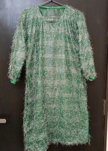 Green Georgette Kurti with Shimmery Work 🤩