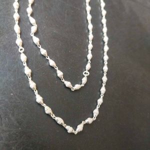 925 Pure Silver Spritual Tulsi Mala Chain