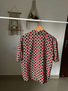 RED Buttoned Down Box Checked Casual Shirt