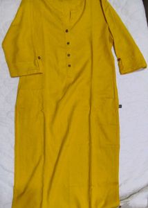Mustard Cotton Kurta