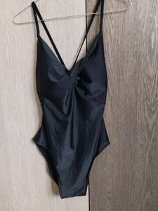 Black Crisscross One-Piece Swimsuit/ Bodysuit