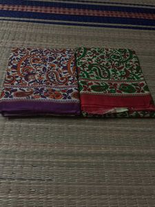 100% Combo Of Two New Bagru Mul Cotton saree