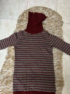 Striped Turtleneck Dress