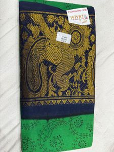 Elegant Green & Blue Saree