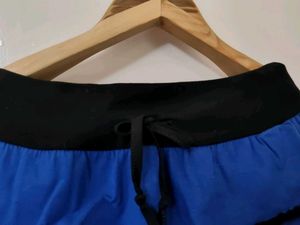 Blue Tiered Mini Skirt