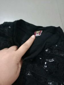 Elegant Black Embellished Pant Suit