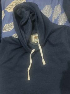 Navy Blue Cropped Hoodie