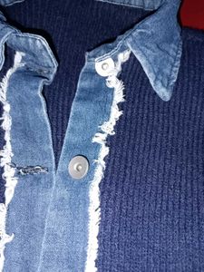 Denim Trim Cardigan