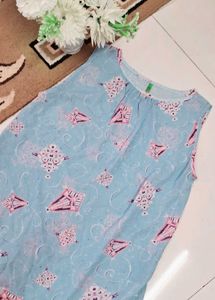 Printed A Line Sleeveless Top