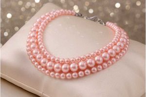 Pink Pearl Triple Layer Choker