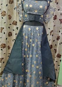 Elegant Fusion Lehenga Choli With Cape