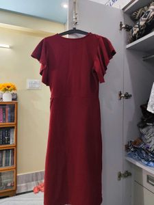 Maroon Ruffle Dress