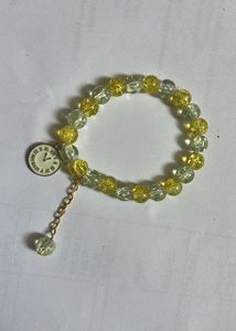 Beaded Bracelet with Clock Charm