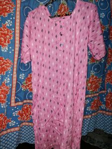 Pink Printed Night Suit