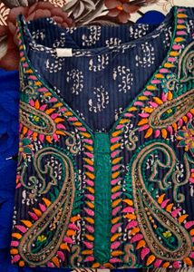 Embroidery Blue Kurti