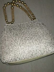 Beaded Handle Handbag