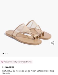 Luna Blu by Westside beige mesh toe-ring Sandals