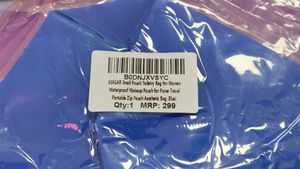 Blue Waterproof Makeup Pouch