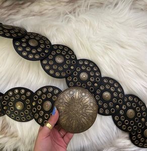 y2k vintage disc belt black