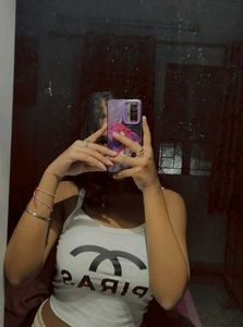 White Graphic Tank Top