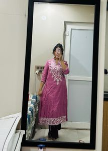 Pure Lakhnavi Embroidered A Line Kurti