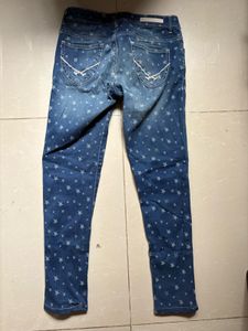 Star Print Denim Jeans