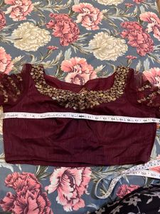 Elegant Maroon Sequin Saree