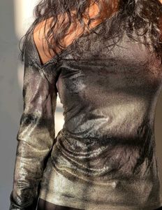 Metallic Cut-Out Top