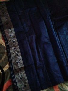 Silver Zari Work Saree With Blouse